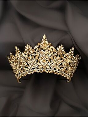Luxury High End Quality Gold Crown - Women Accessories